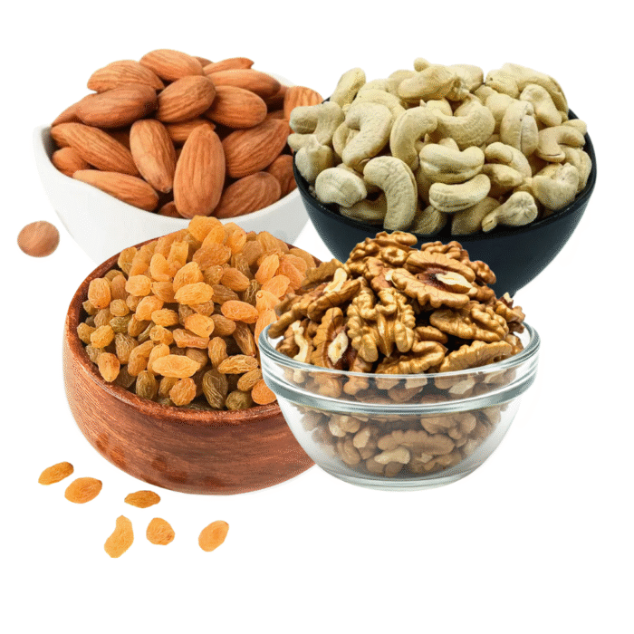 California Almonds 200g Whole Cashews 200g Raisins 250g & California Inshell Walnuts 200g